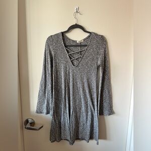 Ginger G criss cross front dress with bell sleeves, size M